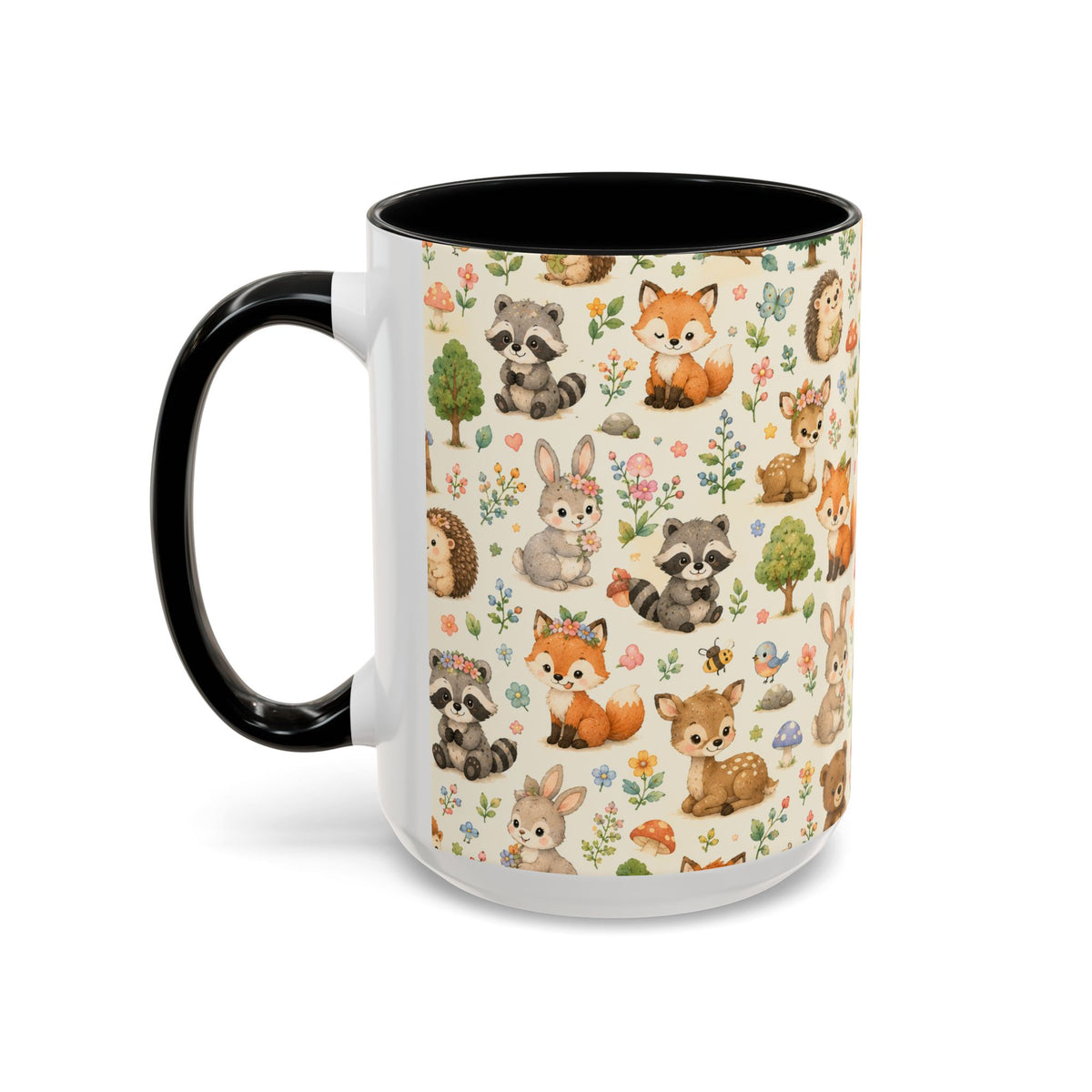 Accent Coffee Mug  (11/15 oz) - Whimsical Woodland Friends