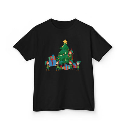 Kids Heavy Cotton™ Tee - Super kiddo putting gifts on christmas tree - [[{"value":"Wonderwear Kid"}]]