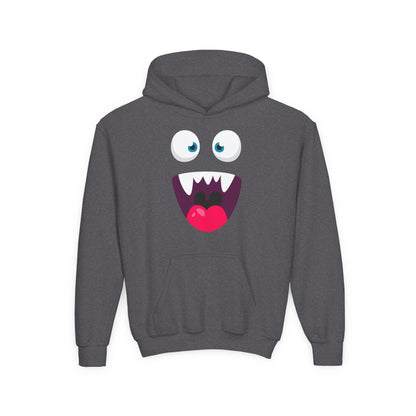 Youth Heavy Blend Hooded Sweatshirt -  Cute monsters face Printify