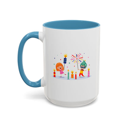 Accent Coffee Mug - Super kiddo lighting fireworks - [[{"value":"Wonderwear Kid"}]]
