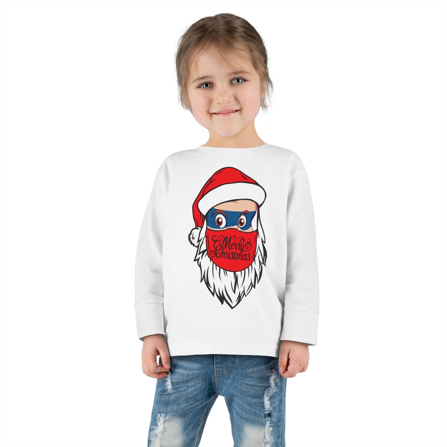 Toddler Long Sleeve Tee - Santa Super kiddo - [[{"value":"Wonderwear Kid"}]]