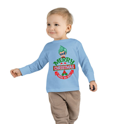 Toddler Long Sleeve Tee - Merry chridtmas from super kiddo - [[{"value":"Wonderwear Kid"}]]