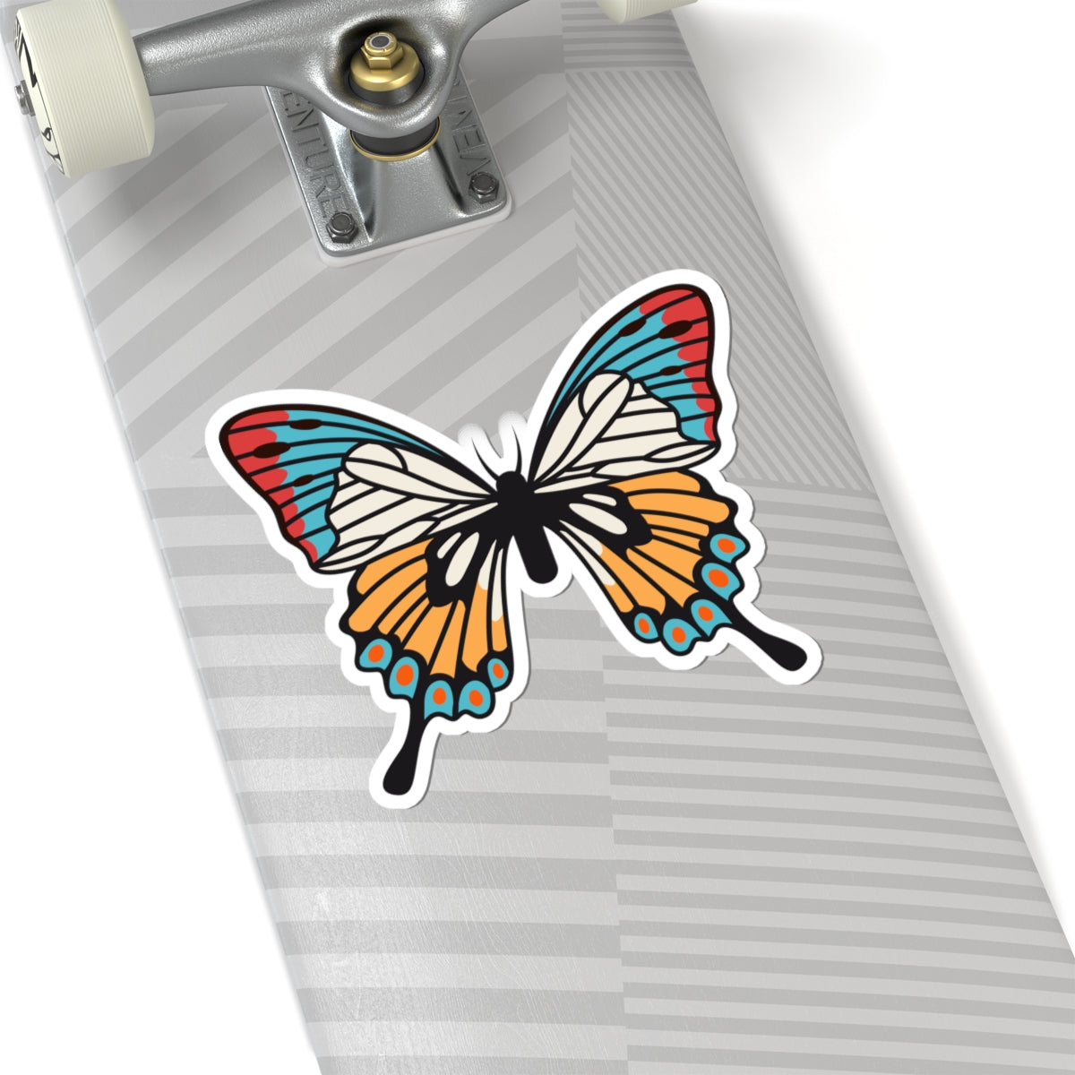 Kiss-Cut Stickers -Green - orange butterfly