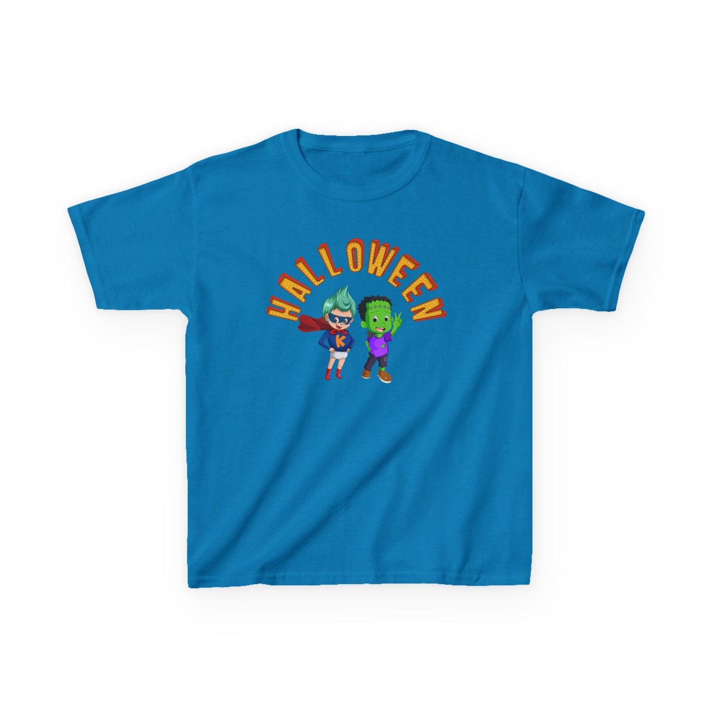 Kids Heavy Cotton™ Tee - Holloween with super kiddo Printify
