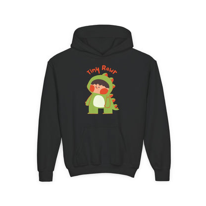 Youth Heavy Blend Hooded Sweatshirt - Tiny Raur, Cute Dino Printify