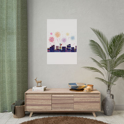 Rolled Posters - Super kiddo with fireworks - [[{"value":"Wonderwear Kid"}]]