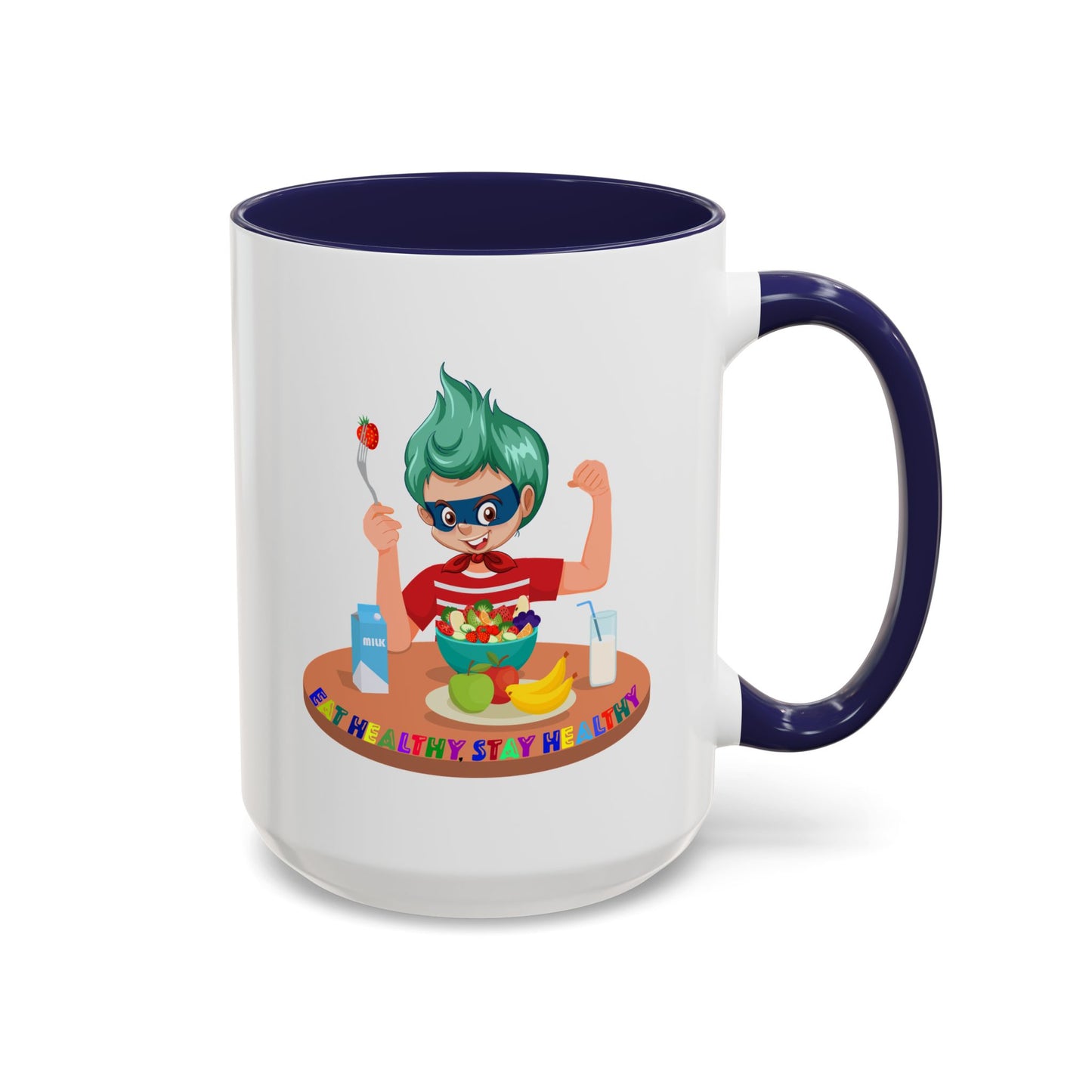 Accent Coffee Mug - super kiddo eating healthy food