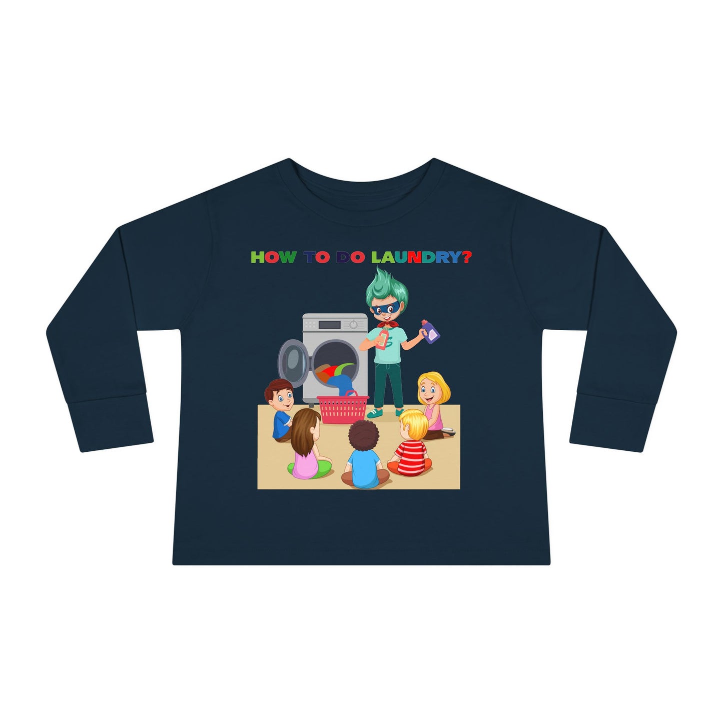 Toddler Long Sleeve Tee - super kiddo teaching laundry - [[{"value":"Wonderwear Kid"}]]