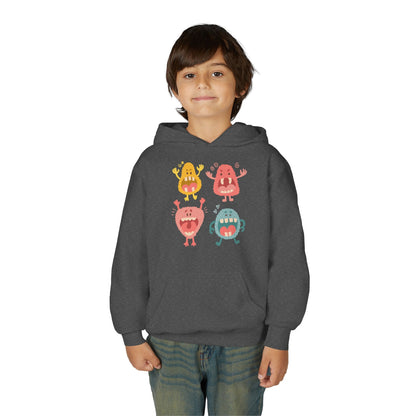 Youth Heavy Blend Hooded Sweatshirt -  Screaming monsters Printify