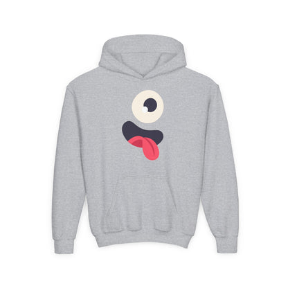 Youth Heavy Blend Hooded Sweatshirt - Monsters Eyes and tongue Printify
