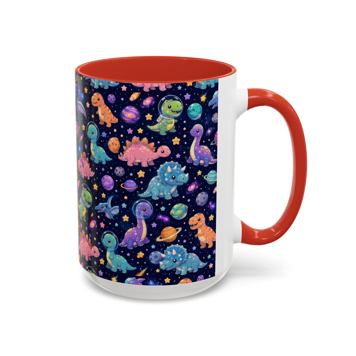 Accent Coffee Mug  (11/15 oz) - Cosmic dinosaurs