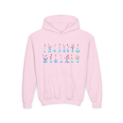 Youth Heavy Blend Hooded Sweatshirt - Set of flower vase Printify