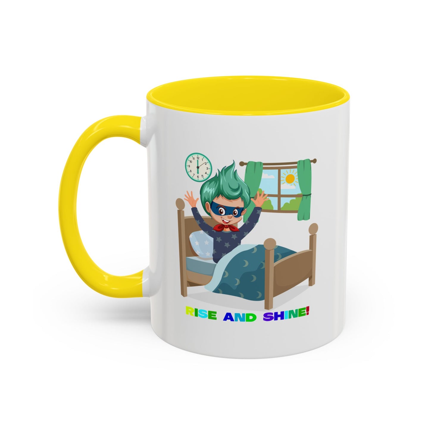 Accent Coffee Mug - Super kiddo teaches us to wake up early