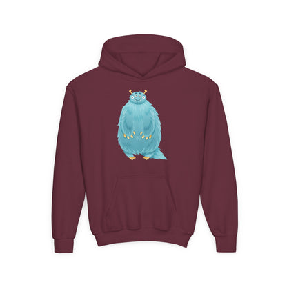 Youth Heavy Blend Hooded Sweatshirt - Blue monster Printify