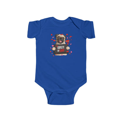 Infant Fine Jersey Bodysuit - Valentines -  Pug Guilty of love - [[{"value":"Wonderwear Kid"}]]