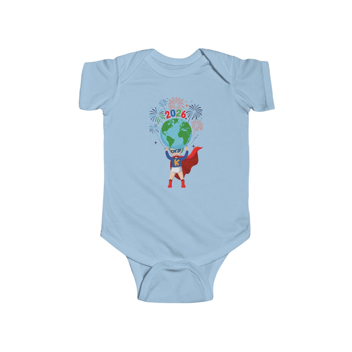 Infant Bodysuit - Super kiddo holding globe - [[{"value":"Wonderwear Kid"}]]