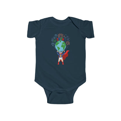Infant Bodysuit - Super kiddo holding globe - [[{"value":"Wonderwear Kid"}]]