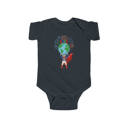 Infant Bodysuit - Super kiddo holding globe - [[{"value":"Wonderwear Kid"}]]