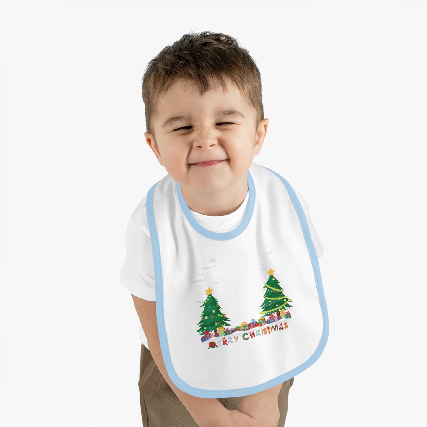 Baby Bib - Christmas and snowing