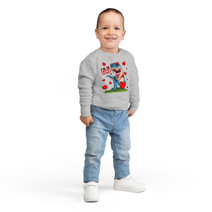 Toddler Sweatshirt -Dinosaur and heart design for valentines - [[{"value":"Wonderwear Kid"}]]