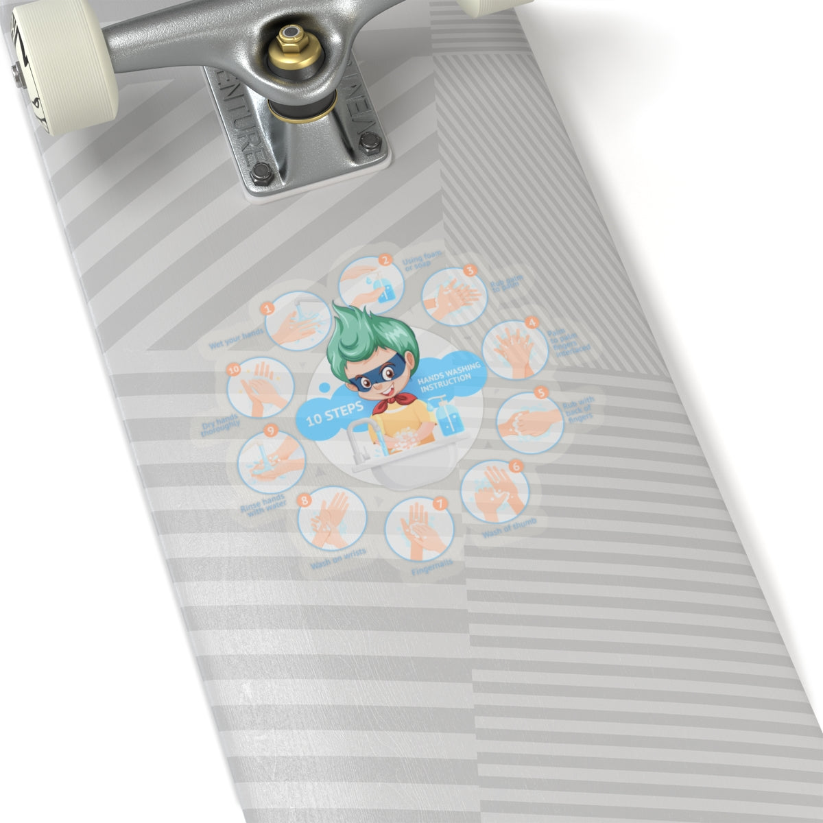 Kiss-Cut Stickers - Super kiddo hand washing steps - [[{"value":"Wonderwear Kid"}]]