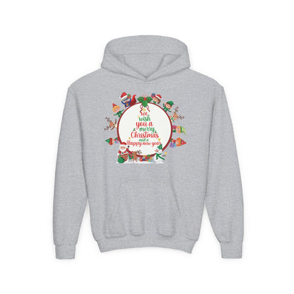 Youth Heavy Blend Hooded Sweatshirt - We wish you a merry christmas - [[{"value":"Wonderwear Kid"}]]