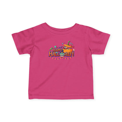 Infant Fine Jersey Tee - Happy halloween banner Printify