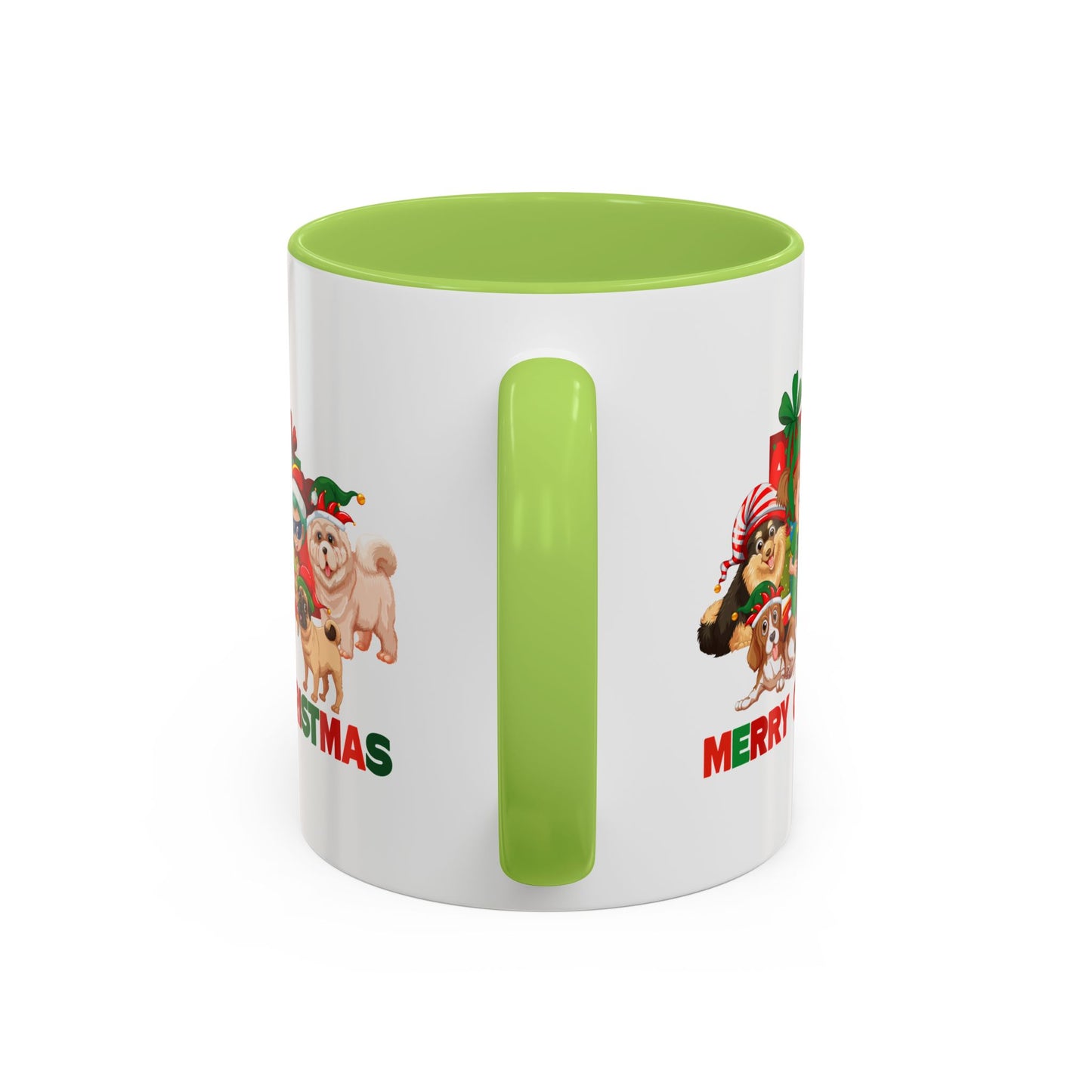 Accent Coffee Mug - Christmas with super kiddo pet friends with text