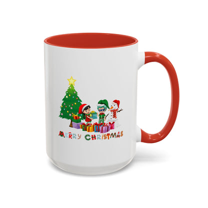 Accent Coffee Mug - Super kiddo preparing gifts - [[{"value":"Wonderwear Kid"}]]