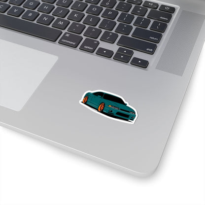 Kiss-Cut Stickers - Green Car Fastback Printify