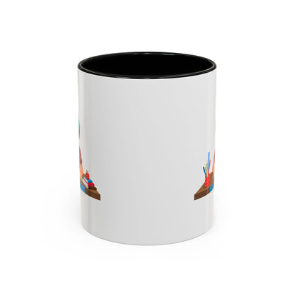 Accent Coffee Mug - Super kiddo studying - [[{"value":"Wonderwear Kid"}]]