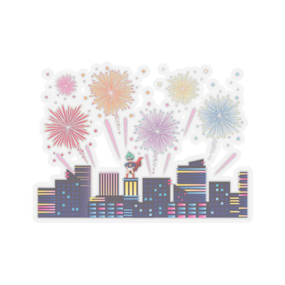 Kiss-Cut Stickers - Super kiddo with fireworks - [[{"value":"Wonderwear Kid"}]]