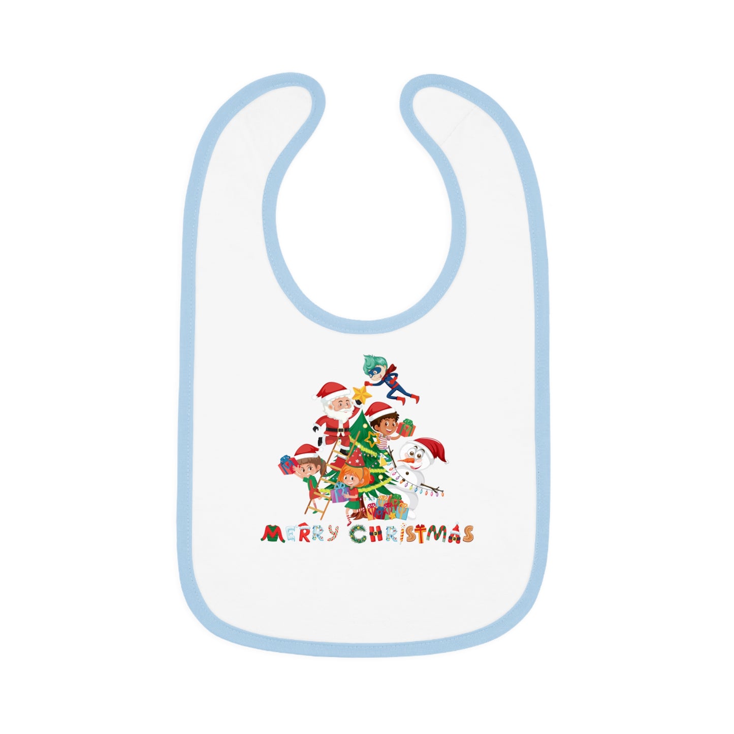 Baby Bib - Super kiddo making christmas tree with text