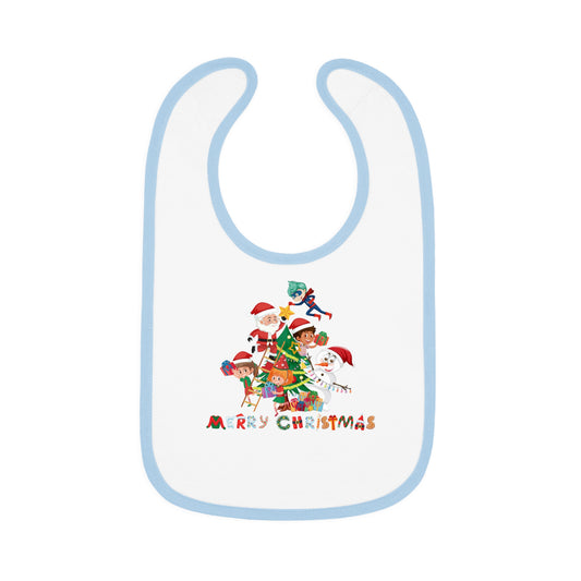 Baby Bib - Super kiddo making christmas tree with text - [[{"value":"Wonderwear Kid"}]]