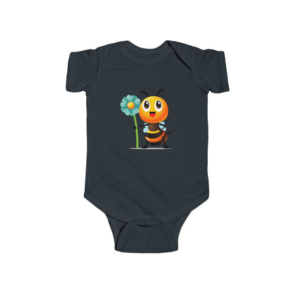 Baby Bee Bodysuit - Mint Green Flower Infant Onesie Printify