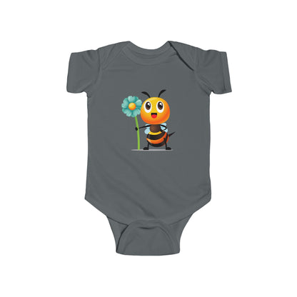 Baby Bee Bodysuit - Mint Green Flower Infant Onesie Printify