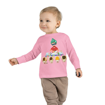 Toddler Long Sleeve Tee - Little kiddo teaching to wash dishes - [[{"value":"Wonderwear Kid"}]]