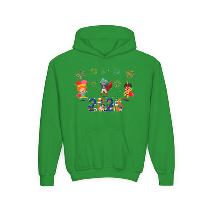 Youth Heavy Blend Hooded Sweatshirt - Super kiddo and other hero - [[{"value":"Wonderwear Kid"}]]
