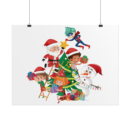 Rolled Posters - Super kiddo making christmas tree - [[{"value":"Wonderwear Kid"}]]