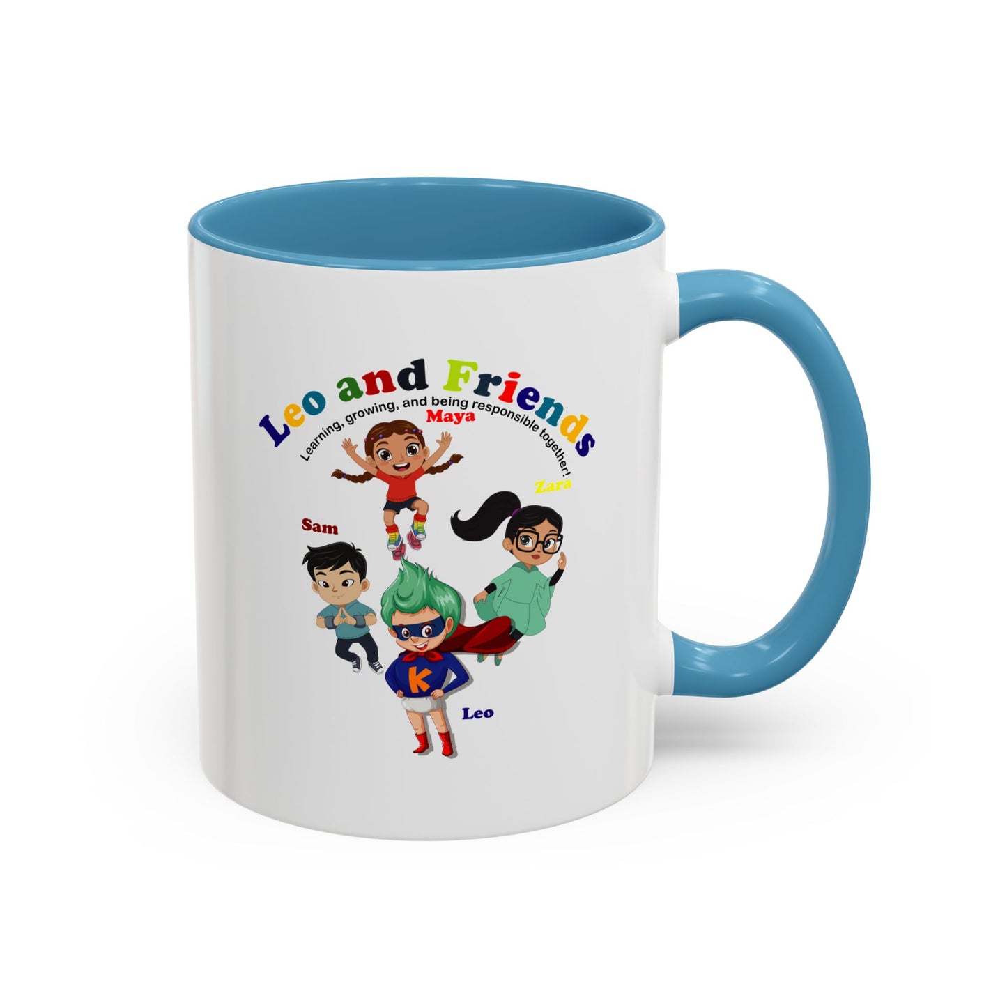 Accent Coffee Mug - Leo & Friends - Learning and growing