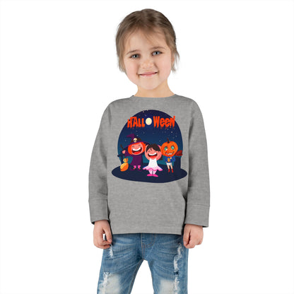 Toddler Long Sleeve Tee - Super kiddo wearing pumpkin - [[{"value":"Wonderwear Kid"}]]