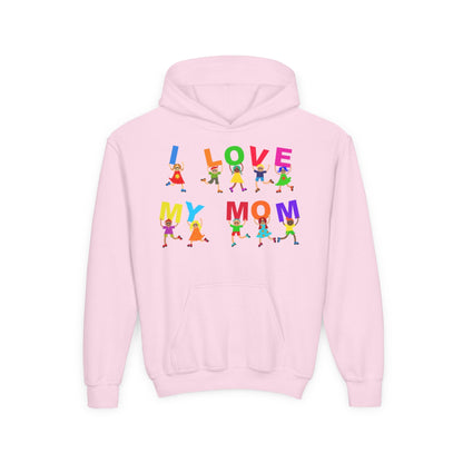 Youth Heavy Blend Hooded Sweatshirt - Kids - I love my mom Printify