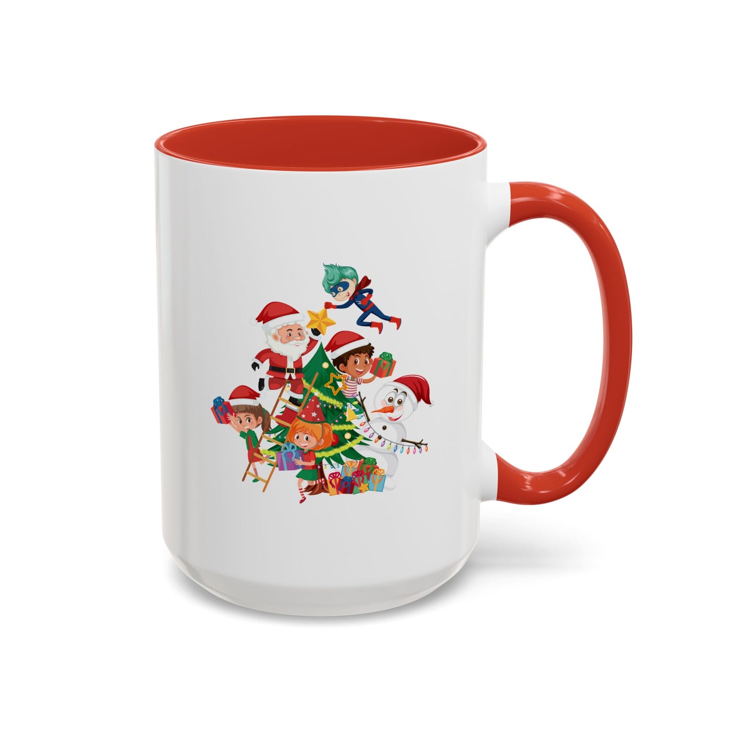 Accent Coffee Mug - Super kiddo making christmas tree