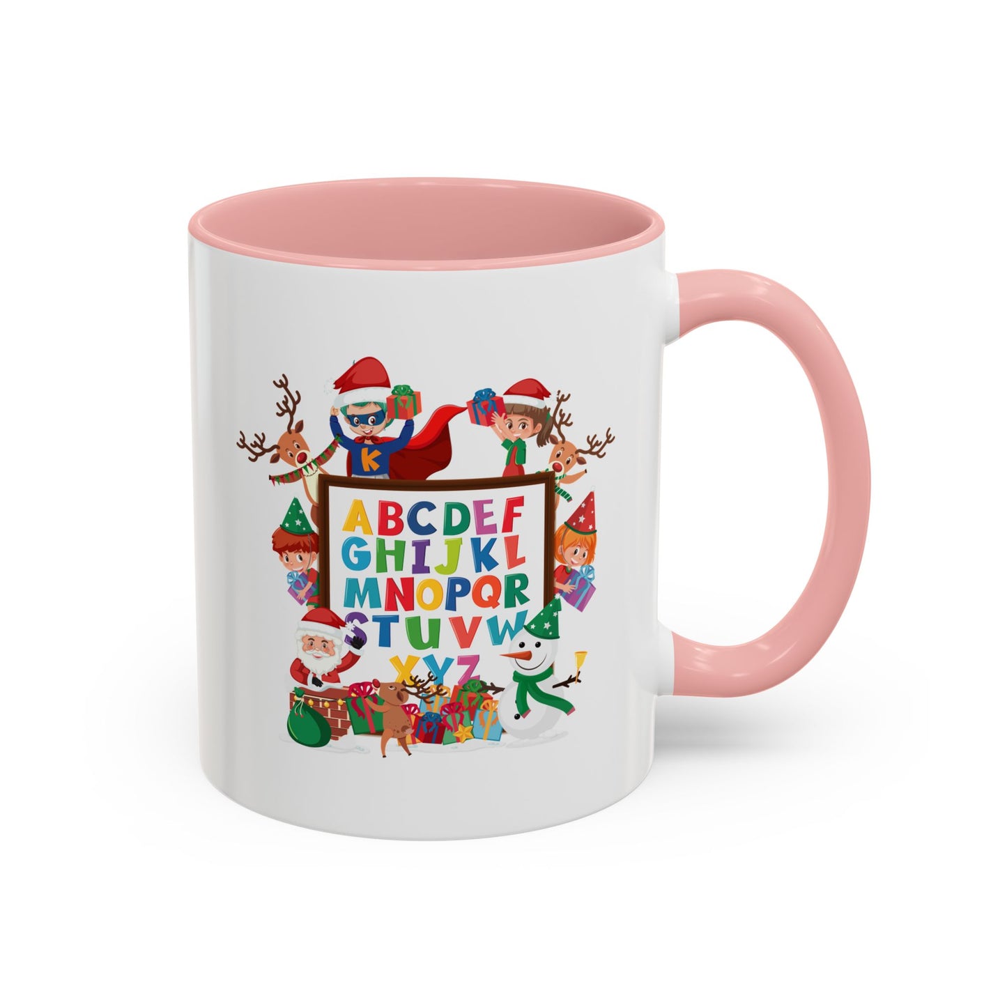 Accent Coffee Mug - Christmas alphabet with super kiddo