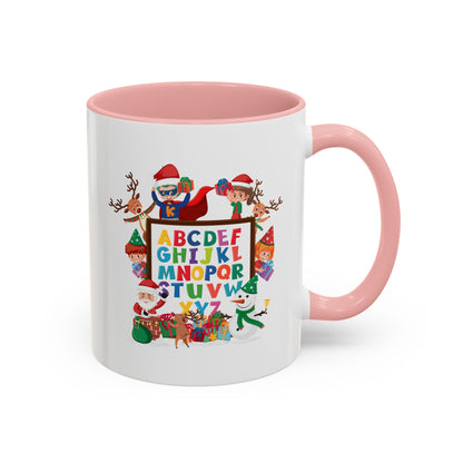 Accent Coffee Mug - Christmas alphabet with super kiddo - [[{"value":"Wonderwear Kid"}]]