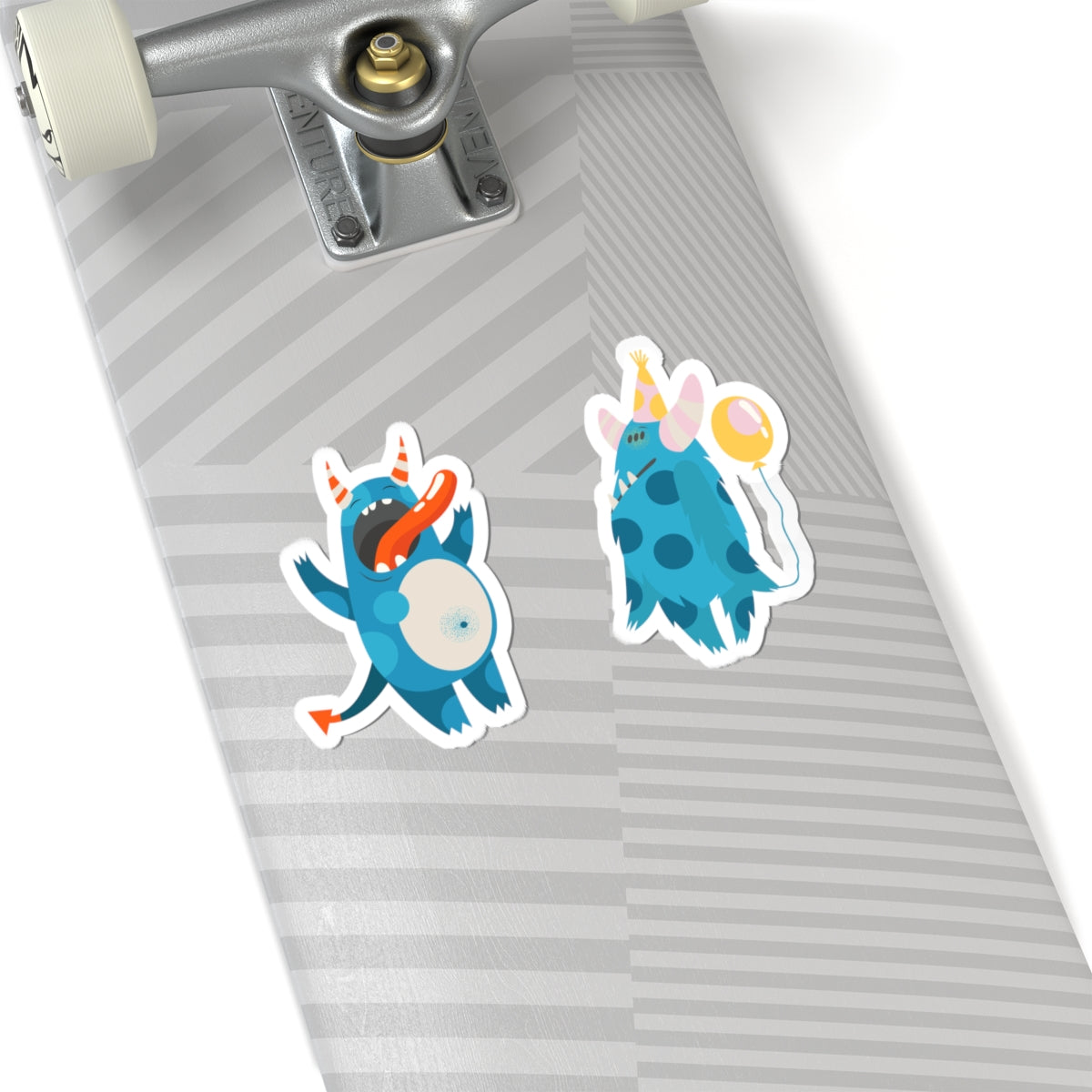 Kiss-Cut Vinyl Decals - Blue monsters in action