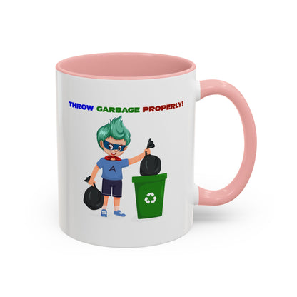 Accent Coffee Mug - Super kiddo taking trash out - [[{"value":"Wonderwear Kid"}]]