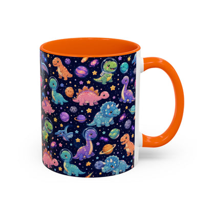 Accent Coffee Mug  (11/15 oz) - Cosmic dinosaurs