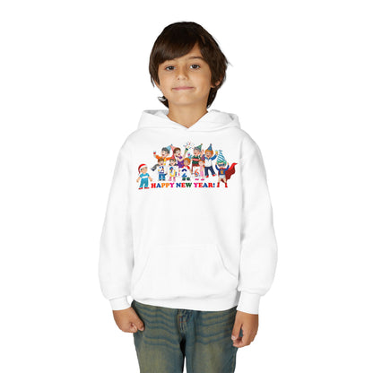Youth Heavy Blend Hooded Sweatshirt - Happy new year from super kiddo - [[{"value":"Wonderwear Kid"}]]