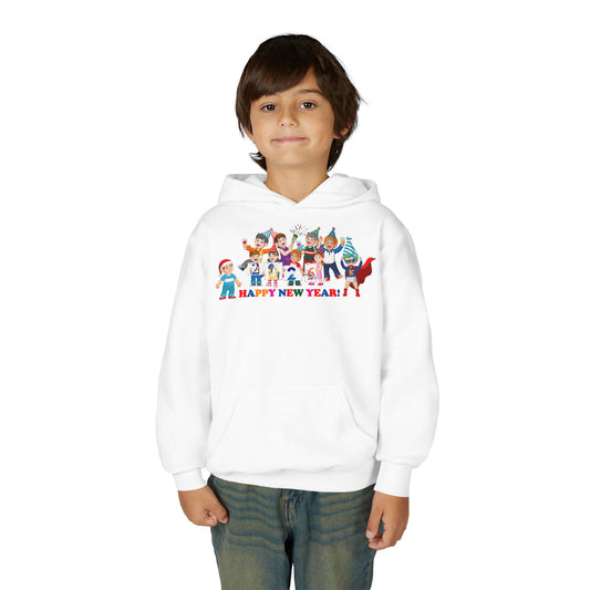 Youth Heavy Blend Hooded Sweatshirt - Happy new year from super kiddo